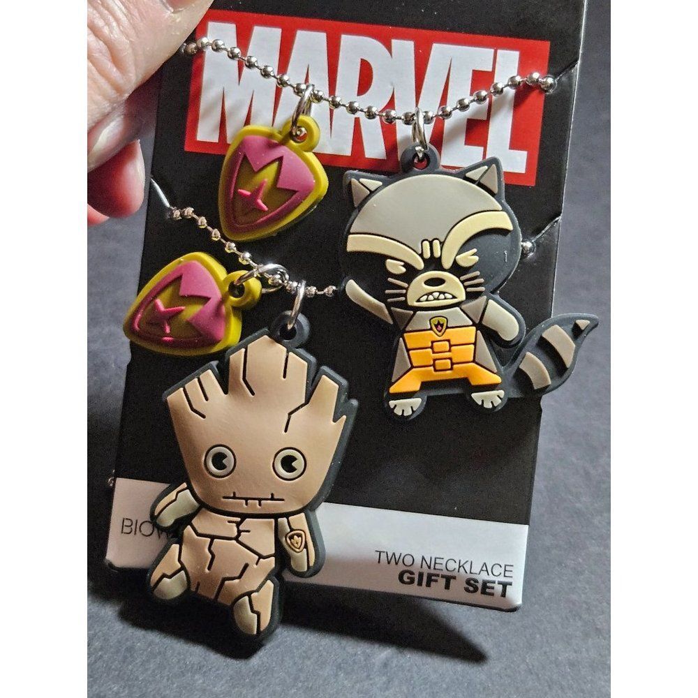 Guardians of the galaxy necklace gift set Groot Rocket Best Friends